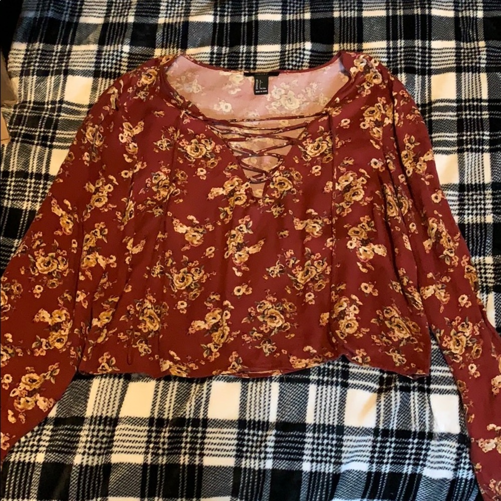 Crop cross body long sleeve